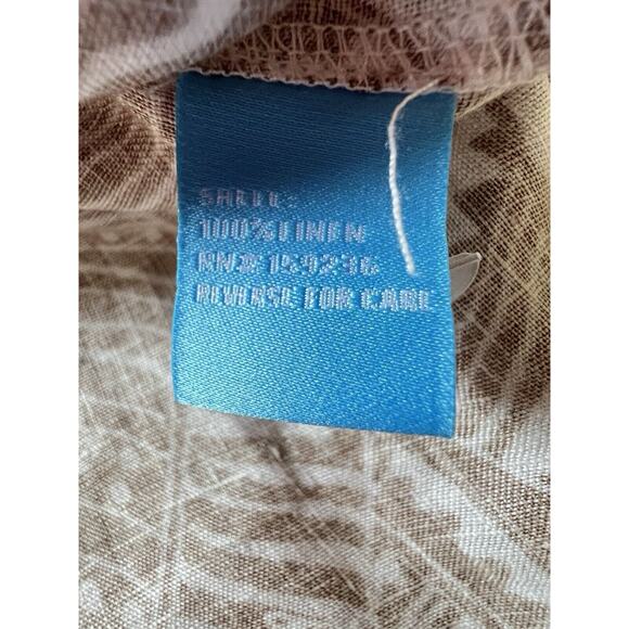 J. McLaughlin 100% Linen Button Front Blouse Shirt Top Size L Casual Work - Picture 9 of 9